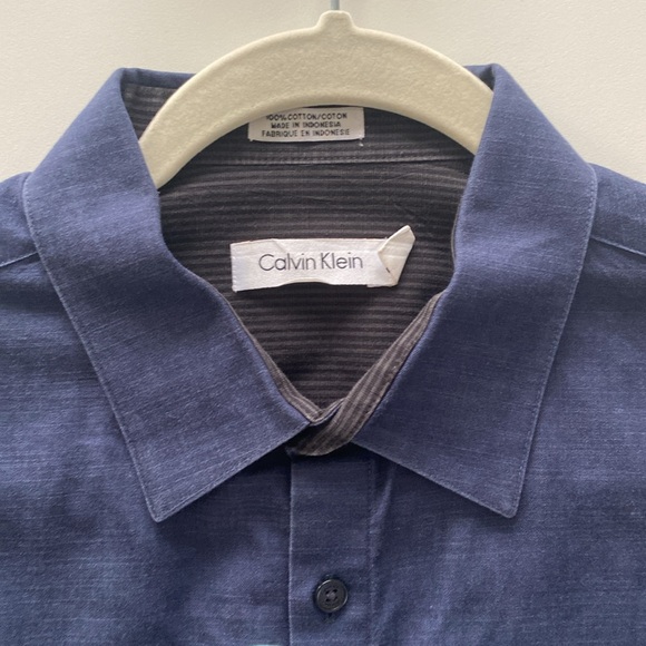 Calvin Klein Button Down Shirts Set Bundle of 2 Blue - Picture 7 of 9